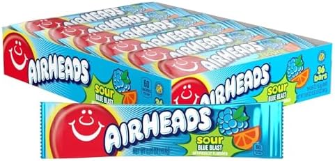 Airheads Sour Blue Raspberry Single Bar Doos - 36 Stuks