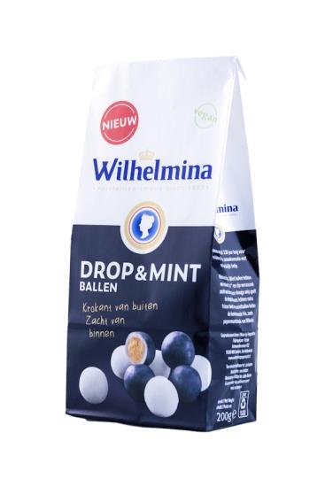 Wilhelmina Chewy Dropmint Ballen 200 Gram