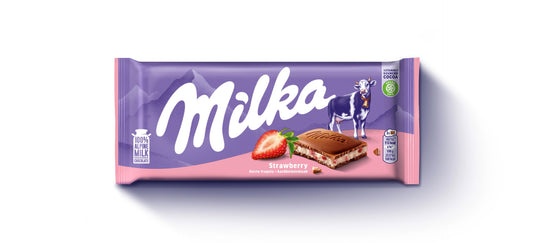 Milka Aardbei Chocolade Reep 100 Gram