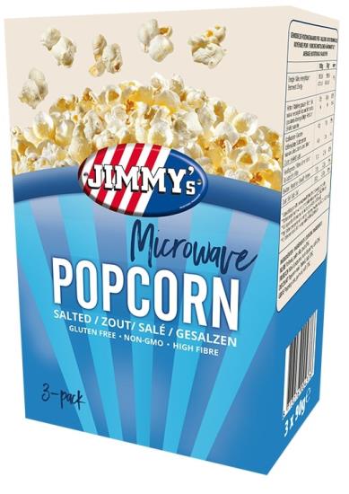 Jimmy's Popcorn Zout Magnetron 3X90 Gram