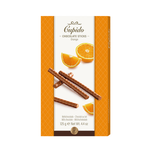 Cupido Choco sticks Orange 125 Gram