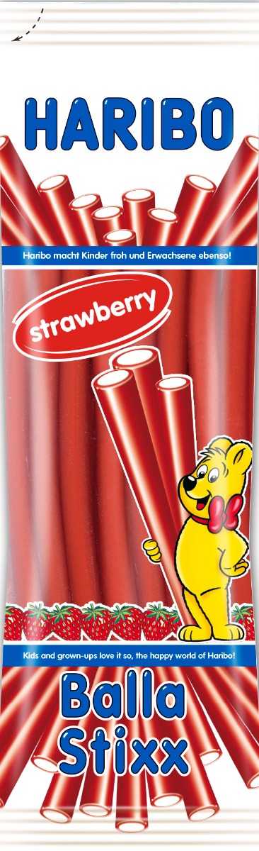 Haribo Balla Balla Aardbei Sticks 200 Gram