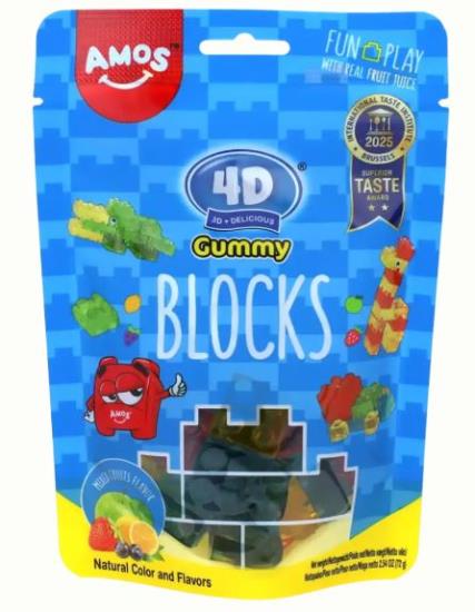Amos Blocks Mixed Fruits 72 Gram