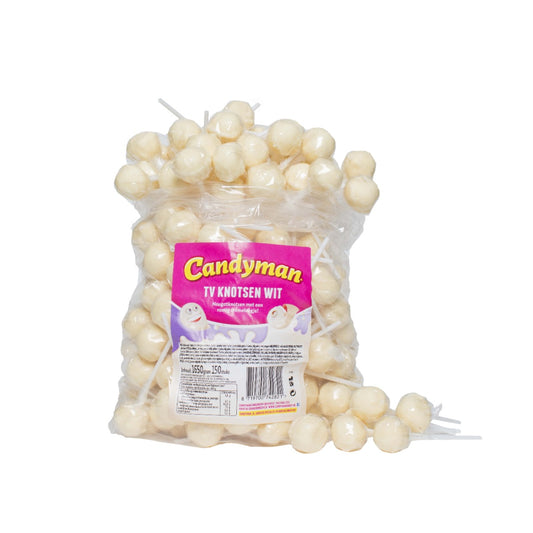 Candyman Lolly's TV Knotsen Wit 150 Stuks