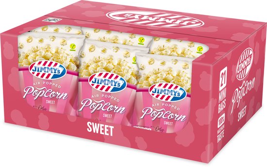 Jimmy's Popcorn Minibag Zoet Doos 21 x 27 Gram