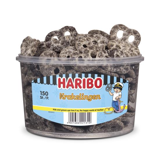 Haribo Krakelingen Zout 150 Stuks