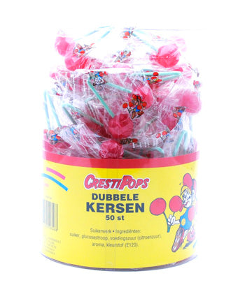 Dubbele Kersen Lolly 50 Stuks