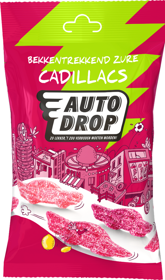 Autodrop Bekkentrekkend Zure Cadillacs Snackpack (85 gram)