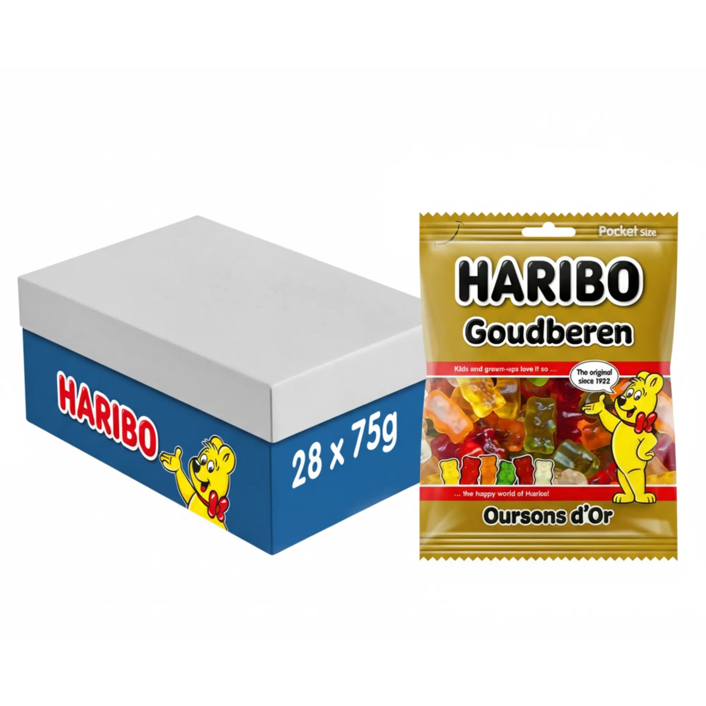 Haribo Goudbeertjes Doos 28 x 75 Gram