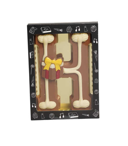 Luxe Gedecoreerde Melk Chocolade Letter H 240 Gram