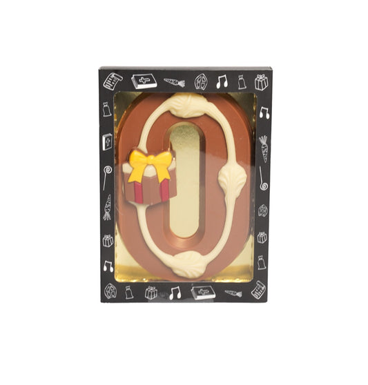Luxe Gedecoreerde Melk Chocolade Letter O 240 Gram