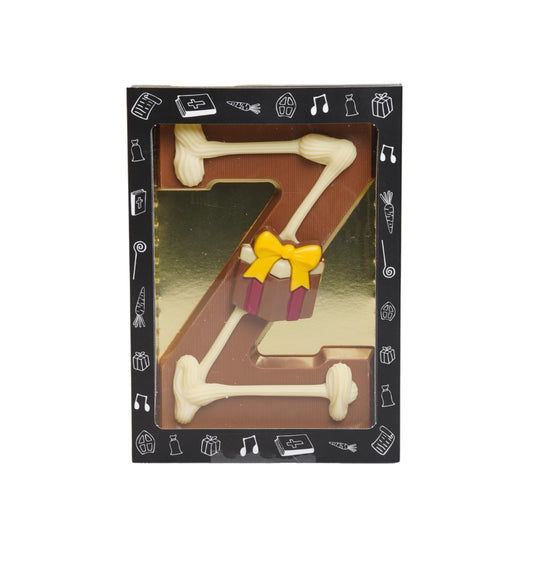 Luxe Gedecoreerde Melk Chocolade Letter Z 240 Gram