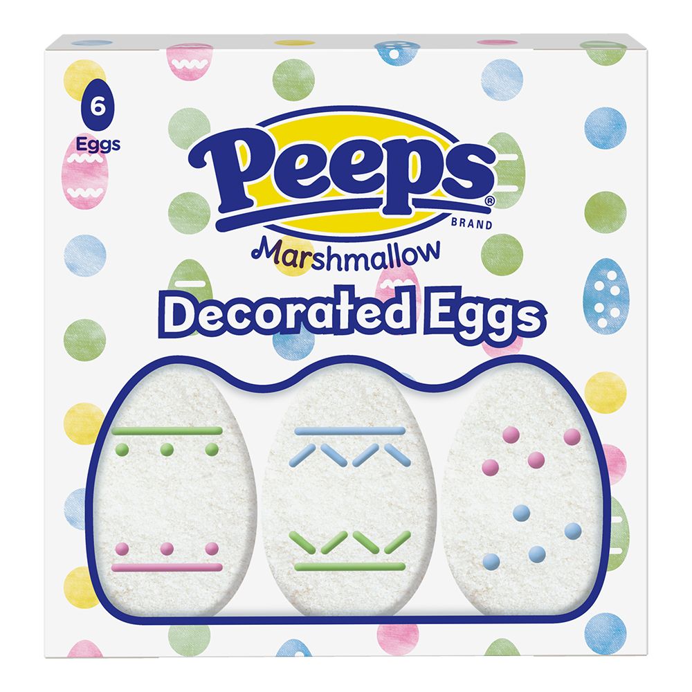 6 Decorated Marshmallow Eggs - Doos 24 Stuks