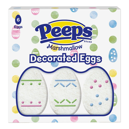 6 Decorated Marshmallow Eggs - Doos 24 Stuks