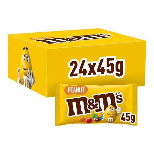 M&M'S Pinda Single Chocolade Doos - 24 x 45 Gram