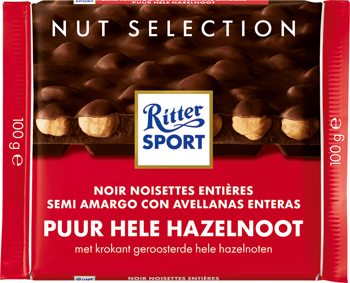 Ritter Sport Hele Hazelnoot Puur Doos - 10 x 100 Gram