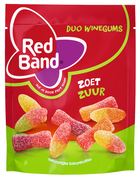 Red Band Duo Winegum Zoet Zuur 205 Gram