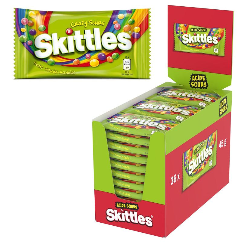 Skittles Crazy Sours Doos 36 x 45 Gram