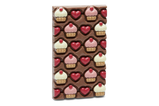 Chocolade Reep Melk Hartjes Cupcakes - 150 gram
