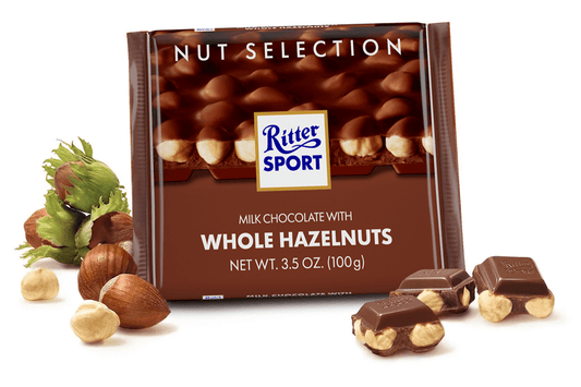 Ritter Sport Melk Hele Hazelnoot Chocolade Reep 100 Gram