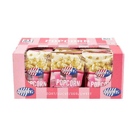 Pakket In de meeste gevallen molen Jimmy's Mini Zakjes Popcorn Zoet 21 Stuks
